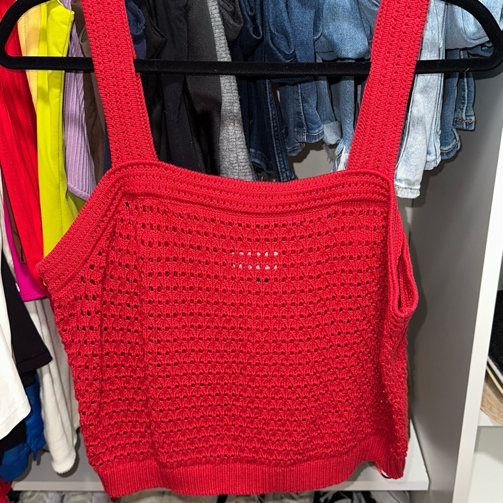 Universal Thread Red Crochet Tank Top